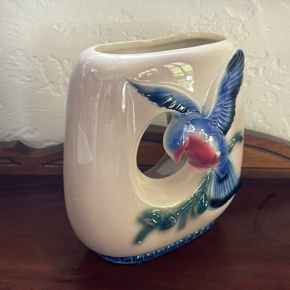 Vintage Royal Copley MCM Pottery Bird Vase/Planter - Picture 5 of 12